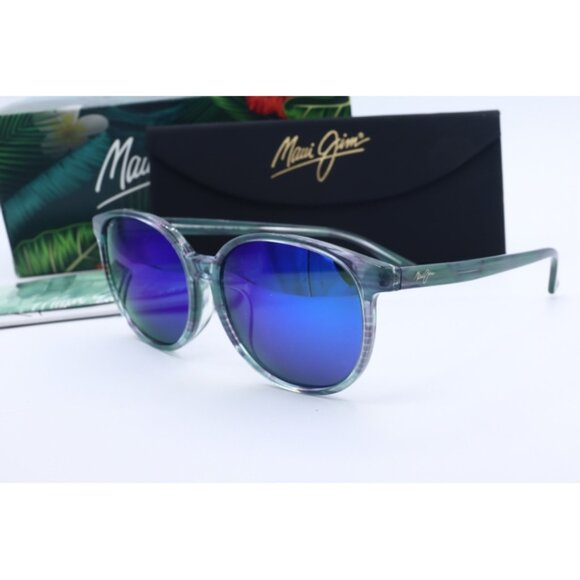 Maui Jim Water Lily MJ 796N-55B Translucent Oval Sunglasses Blue polarized Lens - Picture 1 of 7